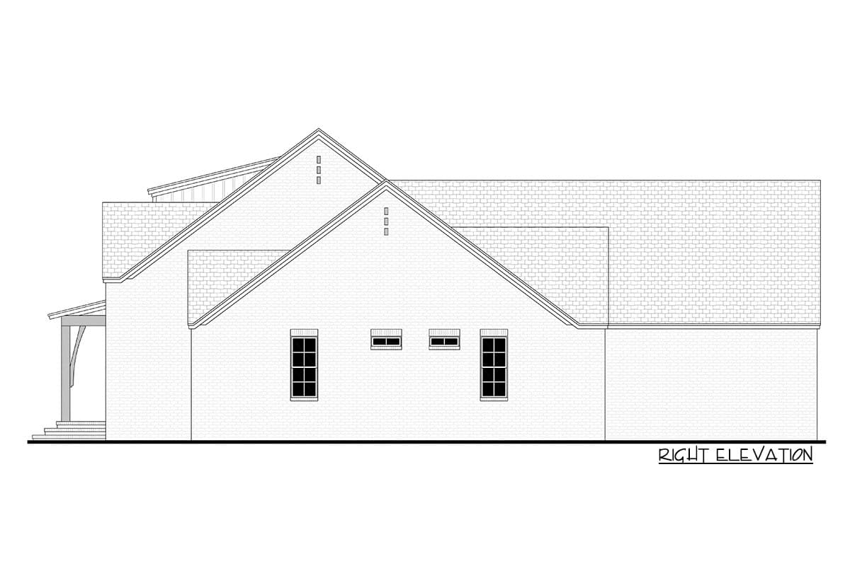 Plan 51874HZ: Contemporary Transitional House Plan with Home Office and Secure Delivery Room - 2626 Sq Ft - Image #5 - Cottage, European, Farmhouse, New American, Southern, Transitional