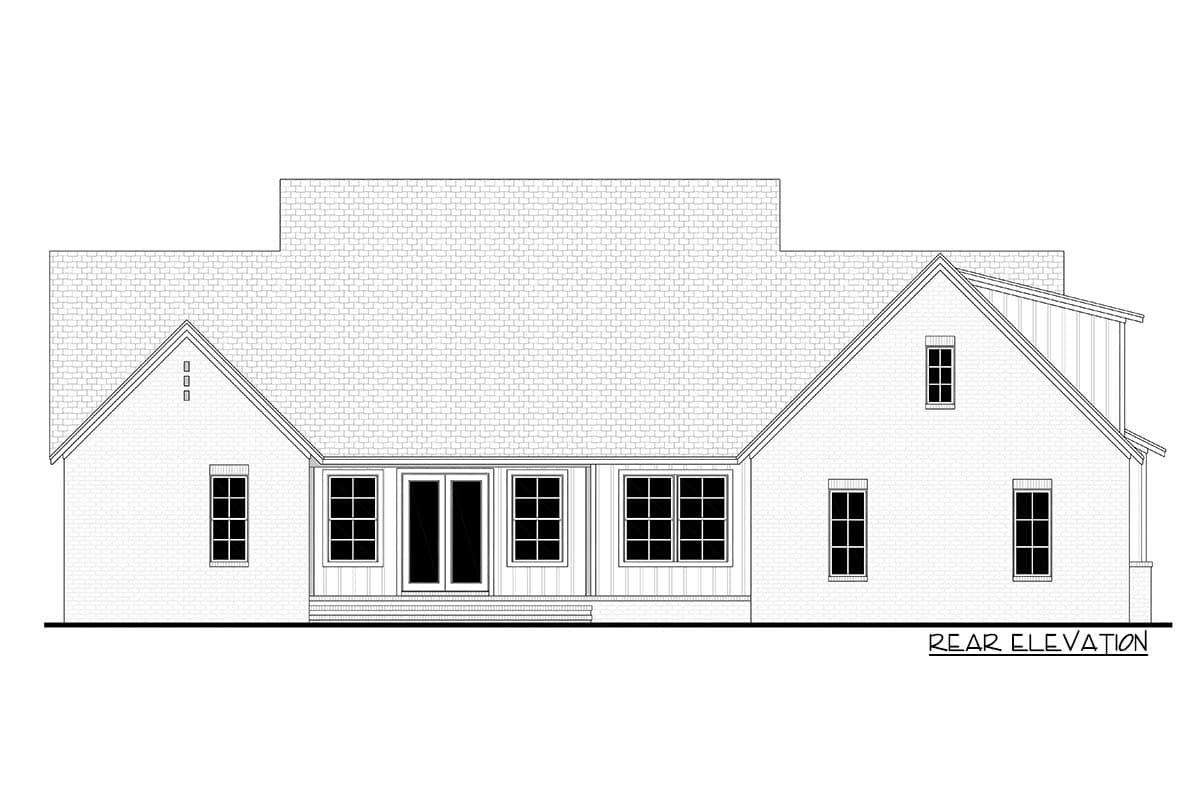 Plan 51874HZ: Contemporary Transitional House Plan with Home Office and Secure Delivery Room - 2626 Sq Ft - Image #4 - Cottage, European, Farmhouse, New American, Southern, Transitional
