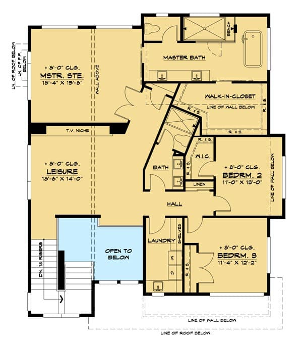 Plan 666126RAF: Contemporary Northwest Home Plan with Oversized Windows and Covered Patio - Floor Plan - Second Level - Contemporary, Modern, Northwest