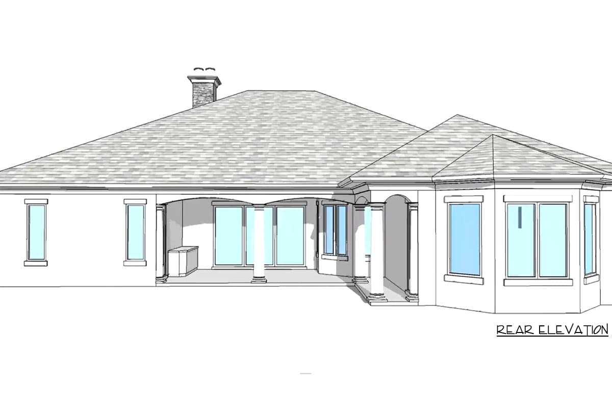Plan 33064ZRX: One-Story House Plan with Split Bedroom Layout and a 2-Car Garage - 2723 Sq Ft - Image #16 - European, French Country