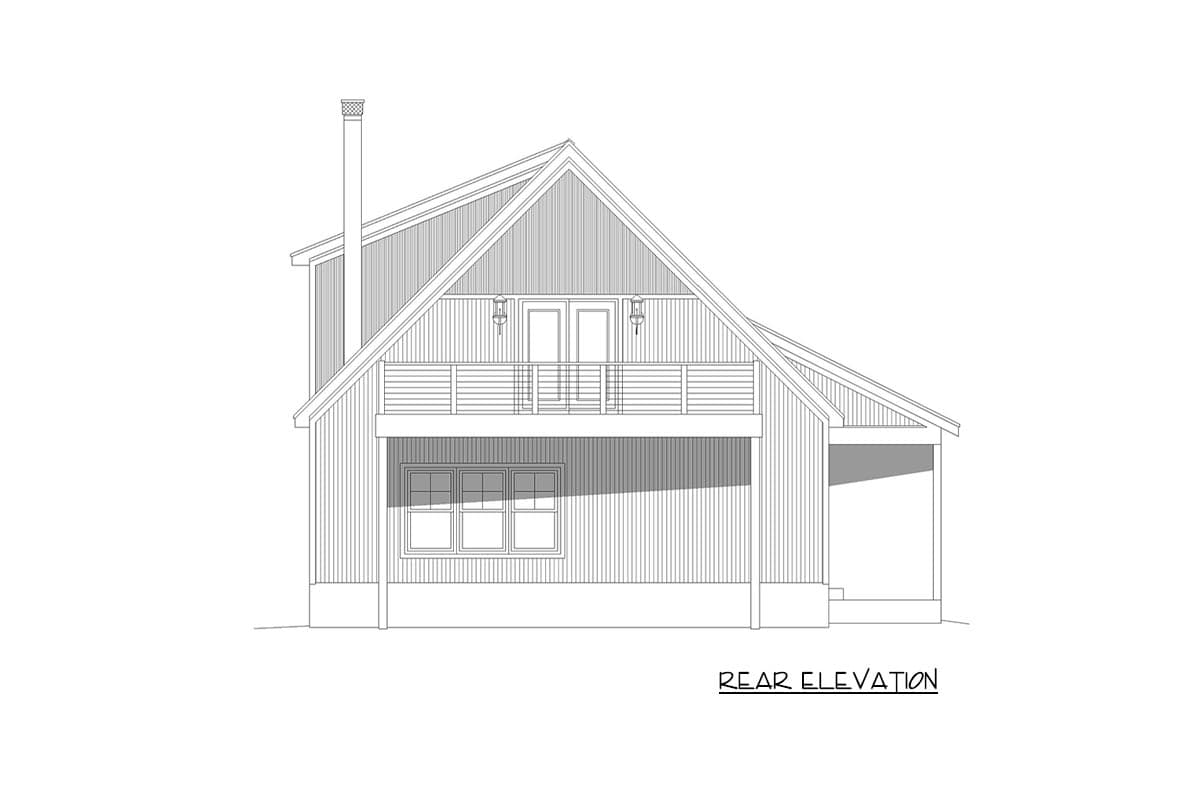 Plan 68838VR: 1-Bed Barndominium with Massive Upstairs Flex Space - 1,767 Sq Ft - Image #6 - Country, Mountain, Rustic