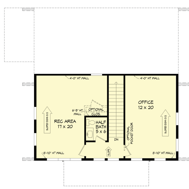 Plan 68848VR: Mountain Contemporary with Second Floor Porch and Third Floor Rec Room and Office - Floor Plan - Third Level - Contemporary, Modern, Mountain