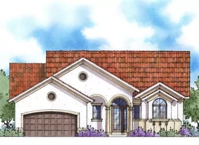1660 Square Foot Mediterranean-Style Starter House Plan