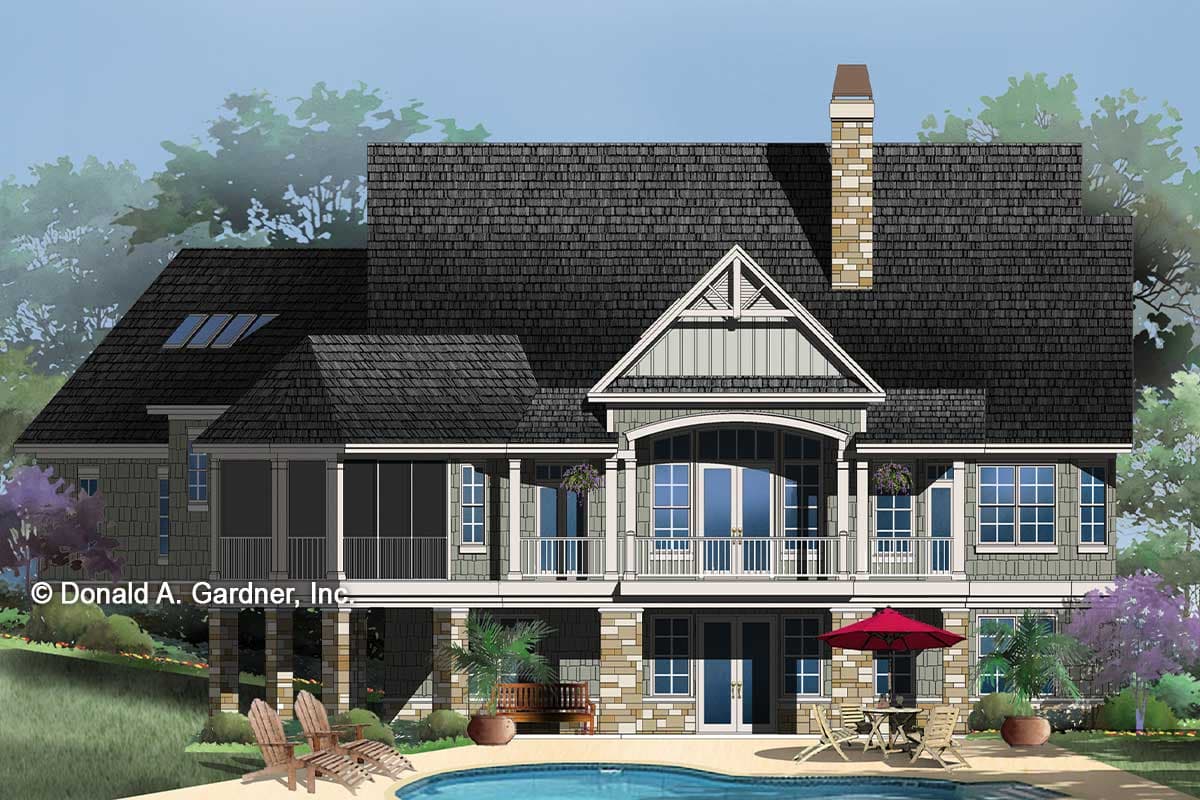 Plan 444003GDN: New American House Plan with a Hillside-Walkout Basement and Angled Garage - 2896 Sq Ft - Image #27 - Craftsman, New American