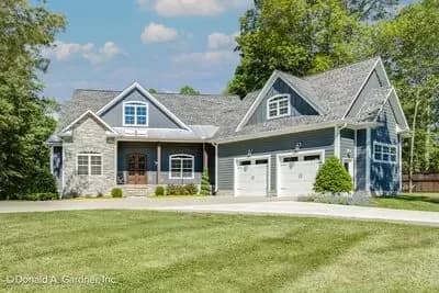 New American House Plan with a Hillside-Walkout Basement and Angled Garage - 2896 Sq Ft