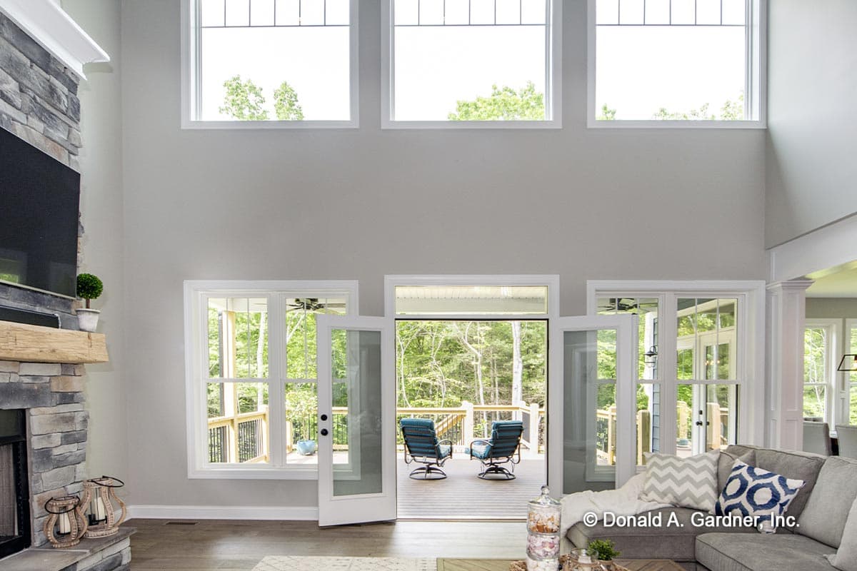 Plan 444004GDN: Classic Craftsman Home Plan with 2-Story Great Room and Angled 3-Car Garage - Image #4 - Country, Craftsman, Shingle, Traditional