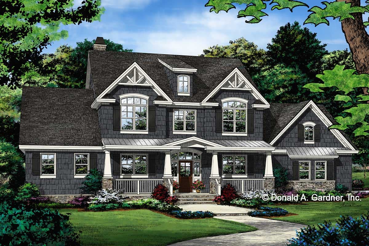 Plan 444004GDN: Classic Craftsman Home Plan with 2-Story Great Room and Angled 3-Car Garage - Image #18 - Country, Craftsman, Shingle, Traditional