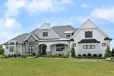Sprawling Country Craftsman Home Plan with Screened Porch