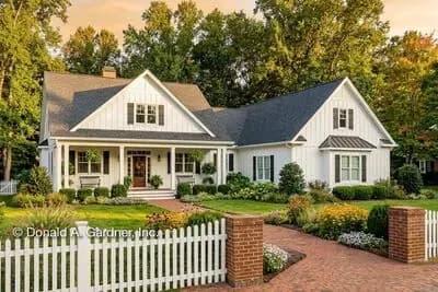 One Story Farmhouse Home Plan with Optional Bonus Room
