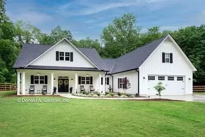 One Story Farmhouse Home Plan with Optional Bonus Room