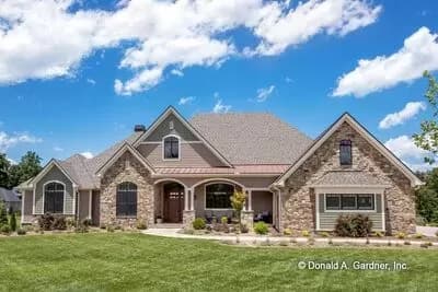 Single-level Country Craftsman Plan with Screened Porch and Bonus Room - 2812 Sq Ft