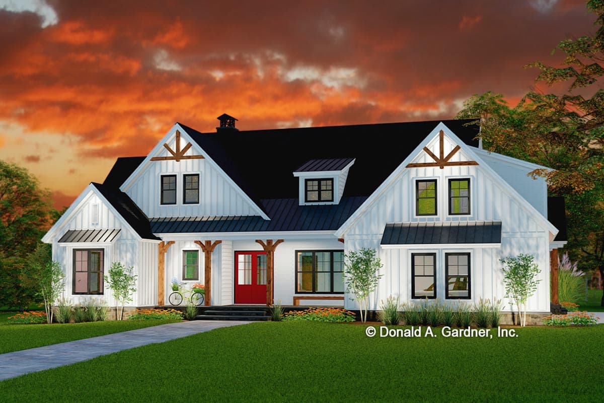 Plan 444013GDN: Modern Farmhouse Ranch Home Plan with Screened Porch and Bonus Room - Image #5 - Country, Craftsman, Modern Farmhouse, New American, Ranch