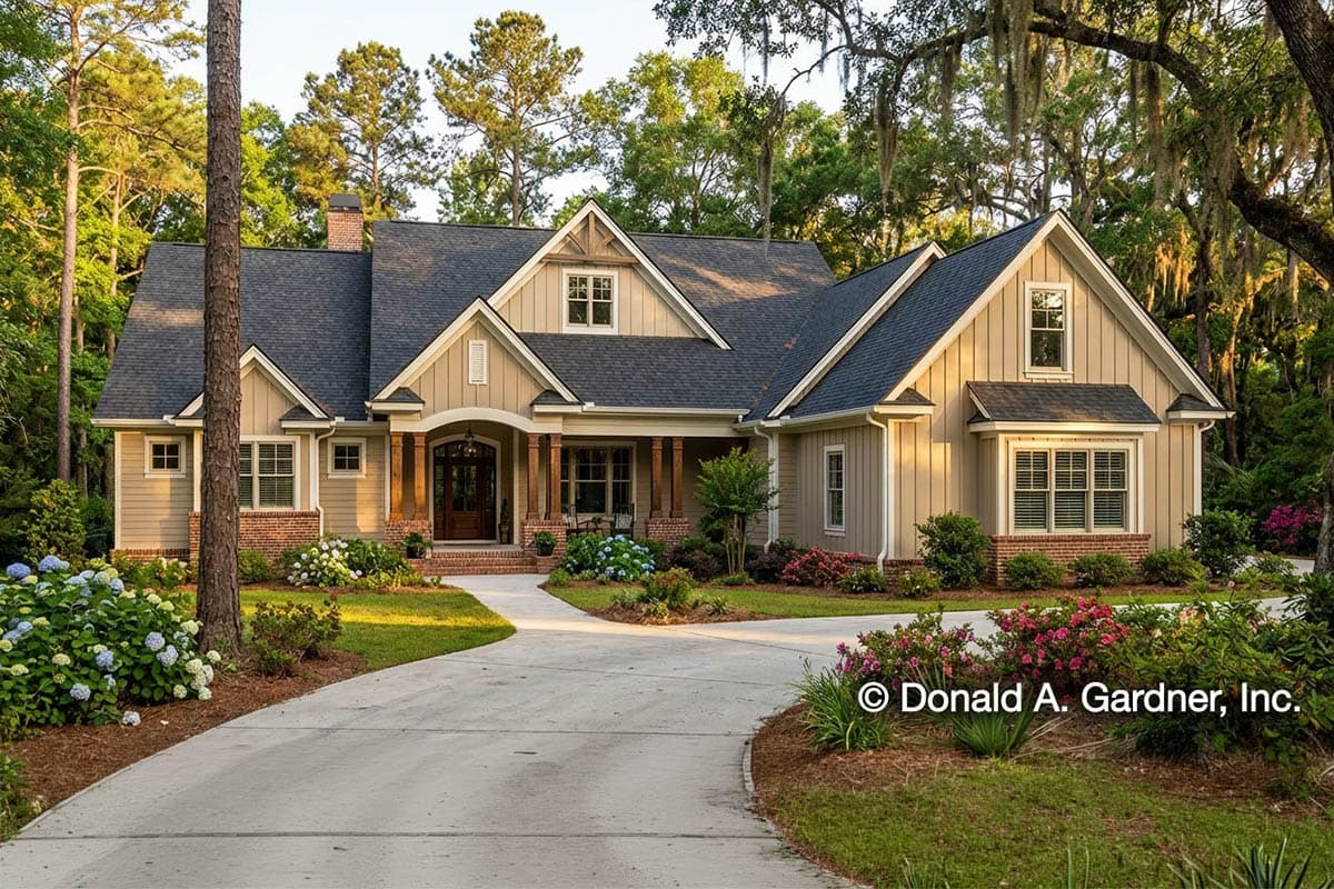 Plan 444022GDN: Modern Farmhouse Plan with Screened Porch and Bonus Room - 2494 Sq Ft - Image #2 - Country, Craftsman, Modern Farmhouse, New American
