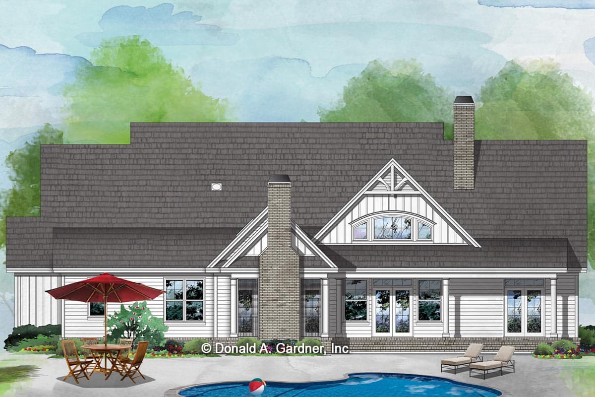 Plan 444022GDN: Modern Farmhouse Plan with Screened Porch and Bonus Room - 2494 Sq Ft - Image #7 - Country, Craftsman, Modern Farmhouse, New American