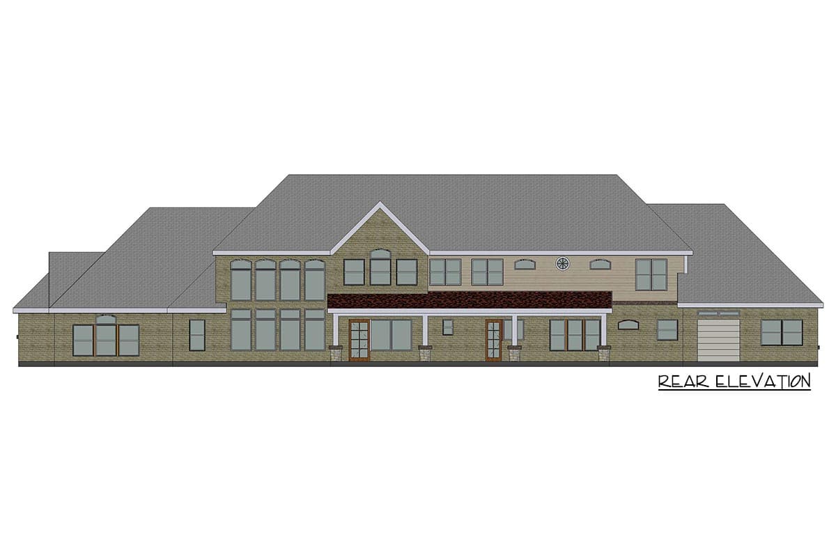 Plan 36667TX: Sprawling Hill Country Home Plan with Barrel-Vaulted Family Room and Bunk Room  - Image #4 - European, Hill Country