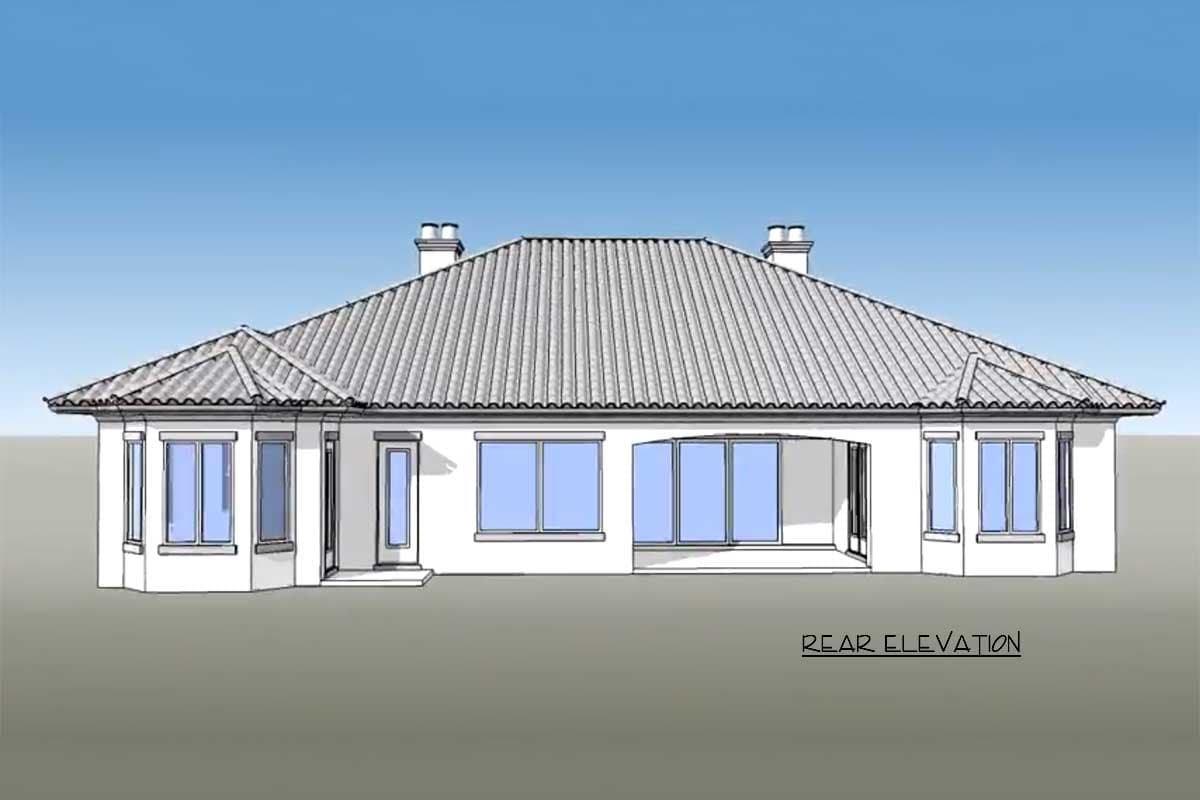 Plan 33074ZR: Mediterranean House Plan with Three Flex Spaces - 2680 Sq Ft - Image #5 - European, Florida-Style, French Country, Mediterranean