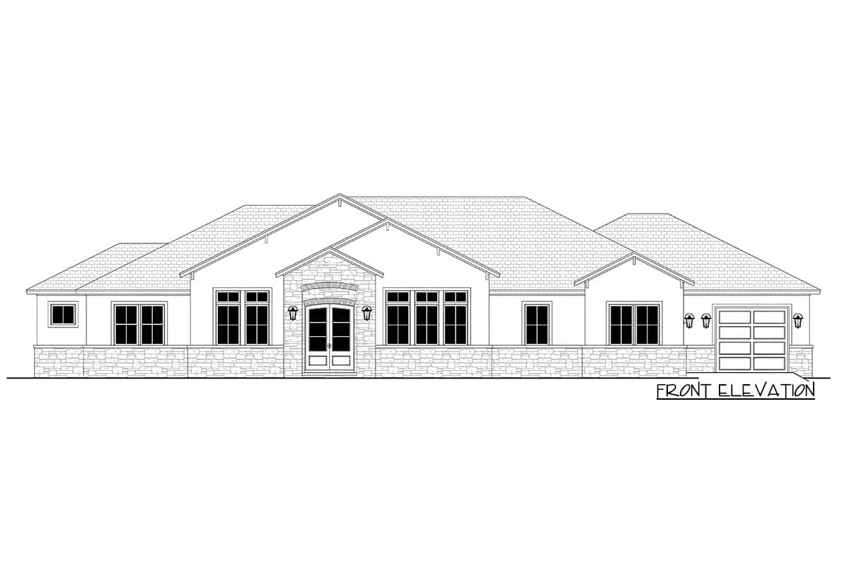 Plan 51875HZ: Hill Country House Plan with Home Office and Keeping Room - 3078 Sq Ft - Image #33 - European, Hill Country, Mediterranean, Ranch, Southern, Spanish, Transitional