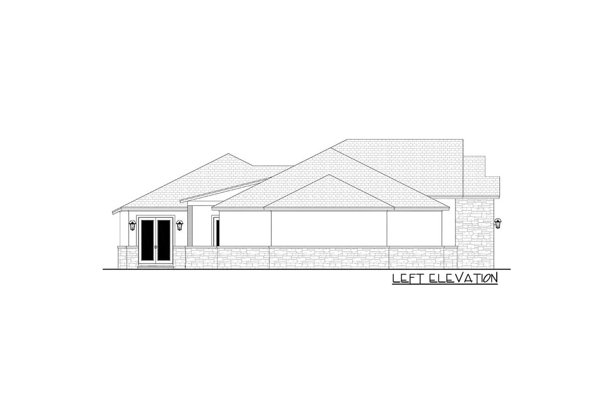 Plan 51875HZ: Hill Country House Plan with Home Office and Keeping Room - 3078 Sq Ft - Image #34 - European, Hill Country, Mediterranean, Ranch, Southern, Spanish, Transitional
