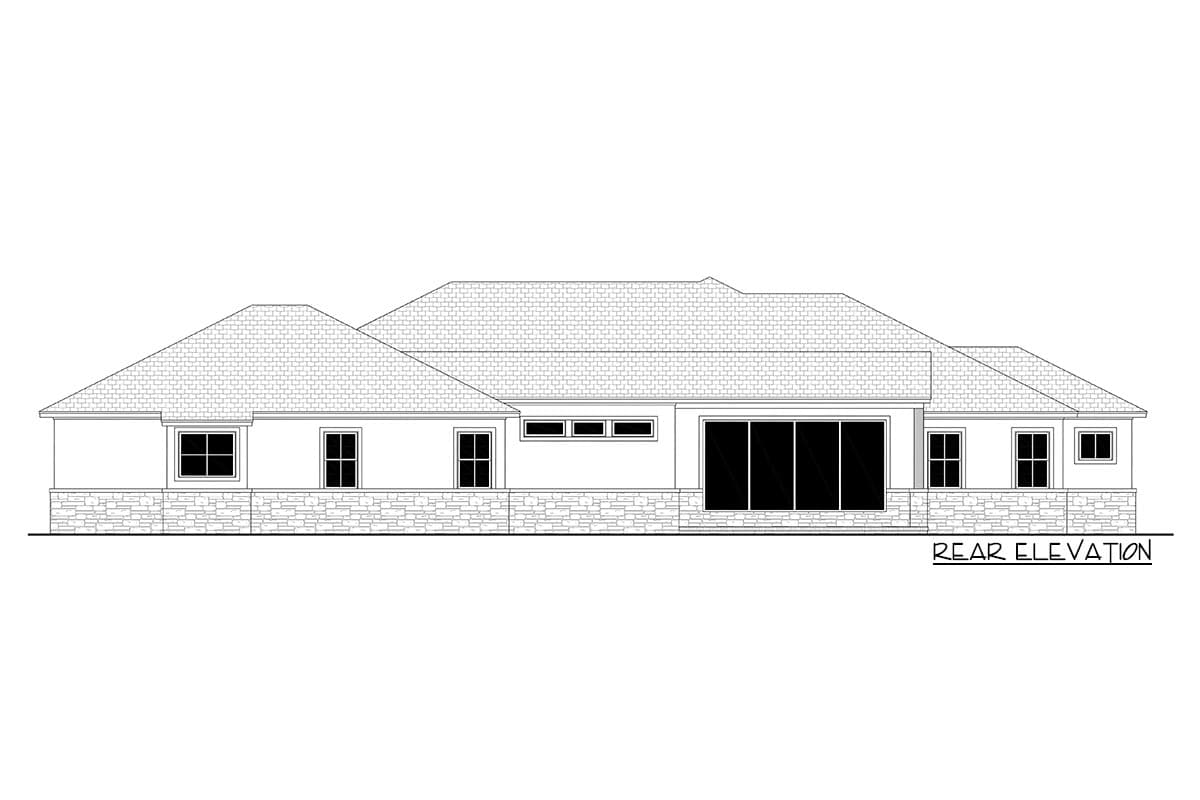 Plan 51875HZ: Hill Country House Plan with Home Office and Keeping Room - 3078 Sq Ft - Image #35 - European, Hill Country, Mediterranean, Ranch, Southern, Spanish, Transitional