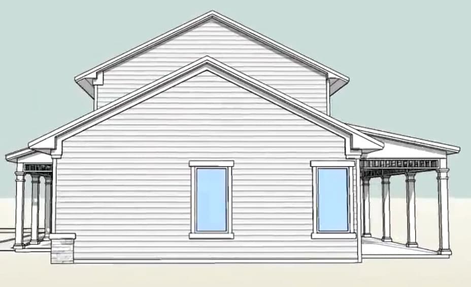 Plan 33084ZRX: 3 Bed 2 Bath House Plan 1.5 Stories of Living Space and a Light-Filled Loft - 1950 Sq Ft - Image #5 - Southern