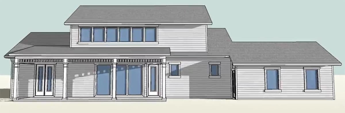 Plan 33084ZRX: 3 Bed 2 Bath House Plan 1.5 Stories of Living Space and a Light-Filled Loft - 1950 Sq Ft - Image #4 - Southern
