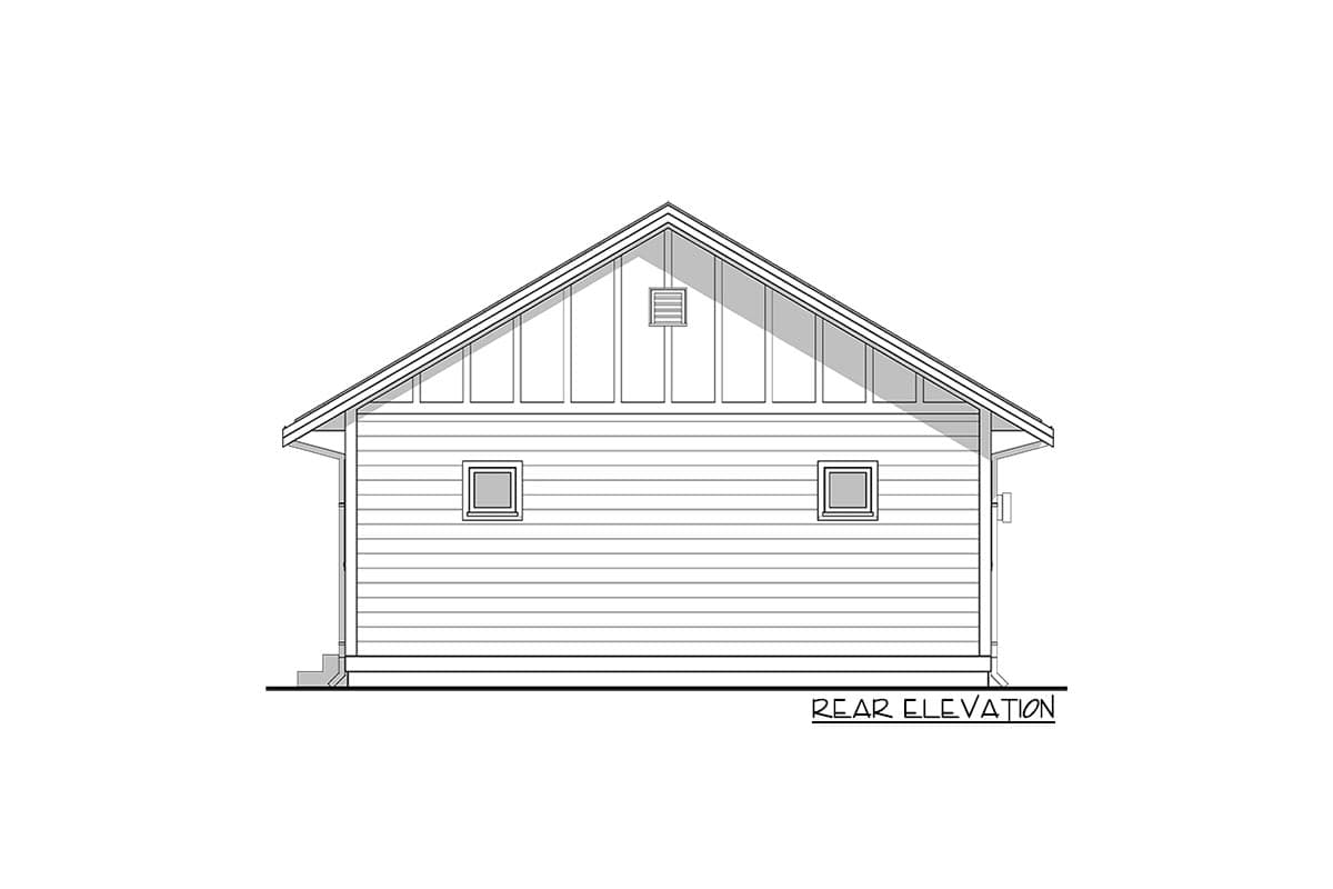 Plan 677000NWL: Economical 3-Bed New American Cottage with Large Deck - Image #7 - Cottage, Mountain, New American, Vacation