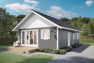 Economical 3-Bed New American Cottage with Large Deck