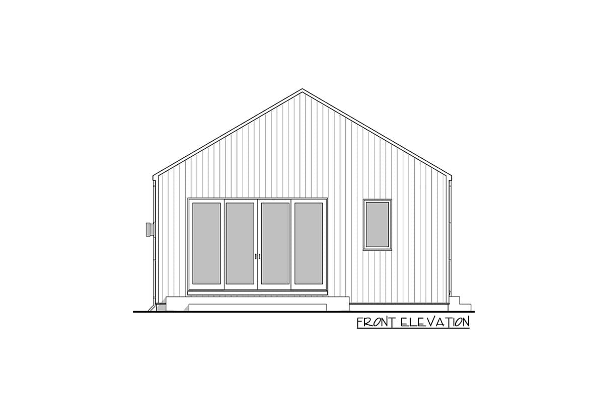 Plan 677001NWL: 3-Bed Scandinavian Cottage with Large Deck and Open Living Space - 967 Sq Ft - Image #5 - Contemporary, Cottage, Scandinavian, Vacation