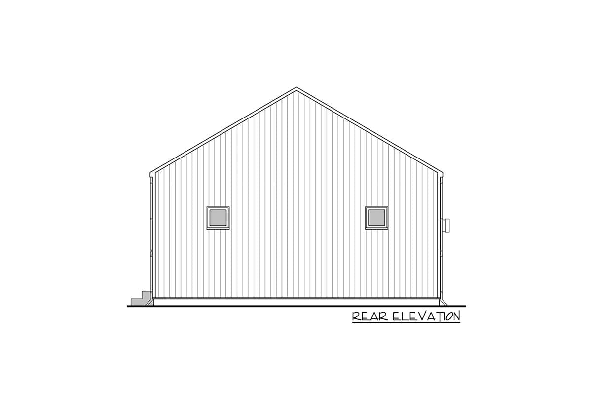 Plan 677001NWL: 3-Bed Scandinavian Cottage with Large Deck and Open Living Space - 967 Sq Ft - Image #7 - Contemporary, Cottage, Scandinavian, Vacation