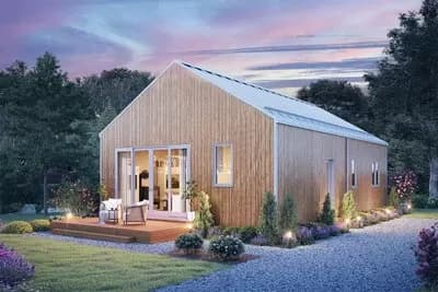 3-Bed Scandinavian Cottage with Large Deck and Open Living Space - 967 Sq Ft