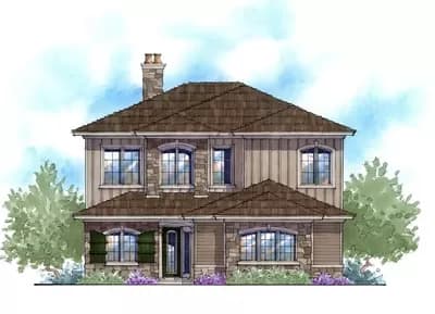 Two-Story House Plan Under 2800 Square Feet with Alternate Exteriors