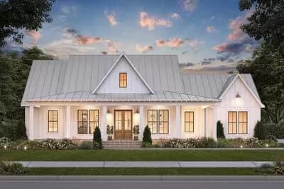 Farmhouse with Home Office and Wraparound Porch - 2085 Sq Ft