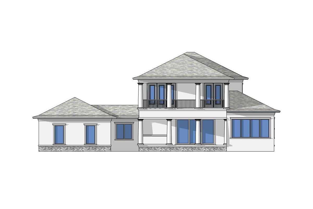 Plan 33091ZR: Two-Story Contemporary Florida Country House Plan Under 3100 Square Feet - Image #5 - Country, European, Florida-Style, Traditional