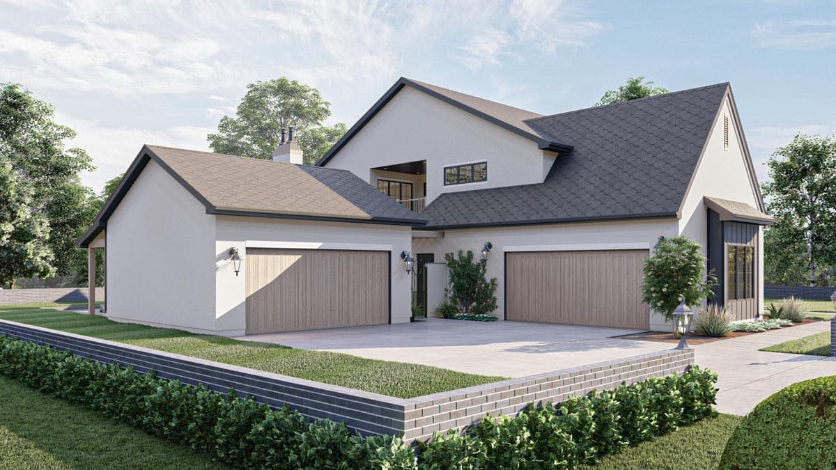 Plan 623051DJ: Modern Cottage-style House Plan with Two Lofts and a Bar Behind the Garage - Image #7 - Cottage, European, Transitional