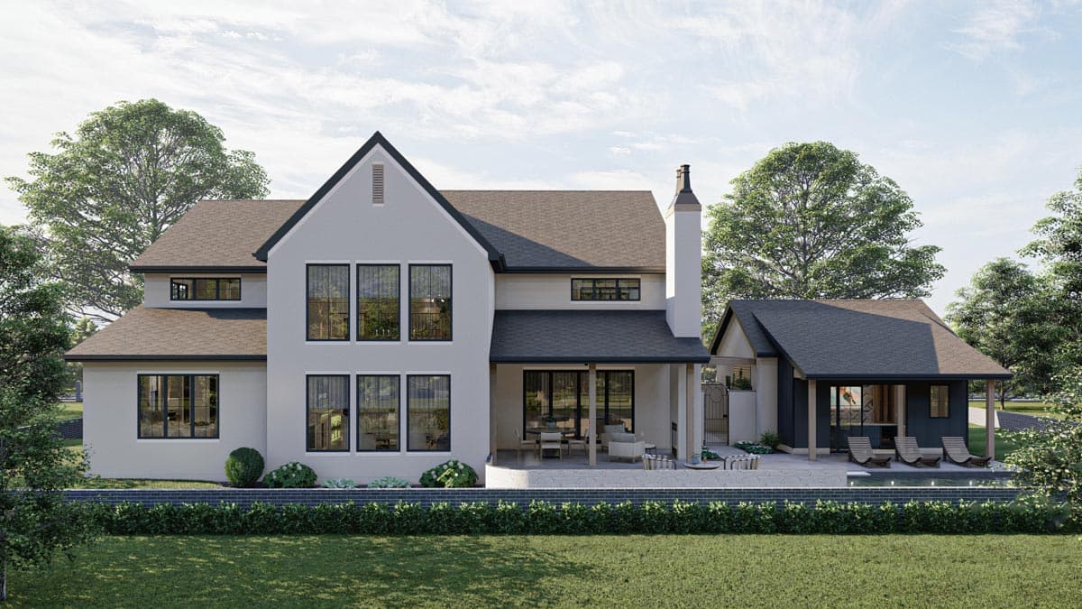 Plan 623051DJ: Modern Cottage-style House Plan with Two Lofts and a Bar Behind the Garage - Image #6 - Cottage, European, Transitional