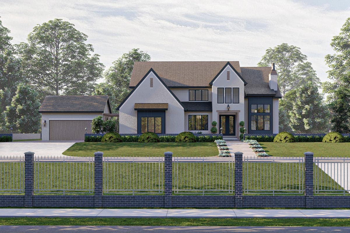 Plan 623051DJ: Modern Cottage-style House Plan with Two Lofts and a Bar Behind the Garage - Image #5 - Cottage, European, Transitional