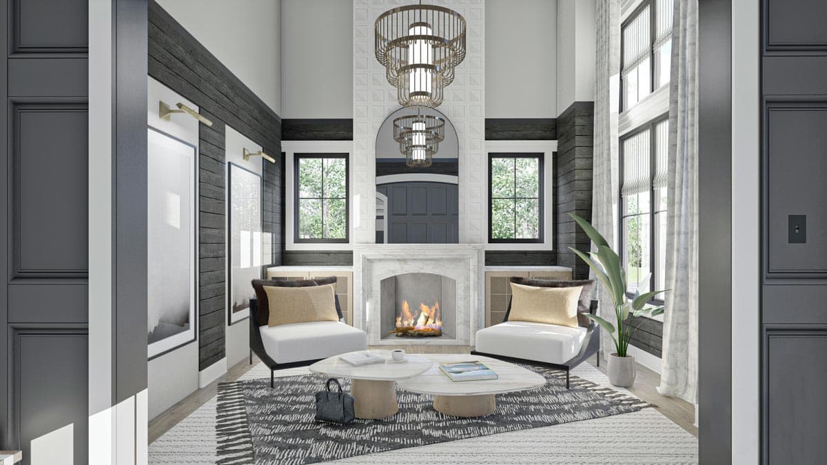Plan 623051DJ: Modern Cottage-style House Plan with Two Lofts and a Bar Behind the Garage - Image #12 - Cottage, European, Transitional