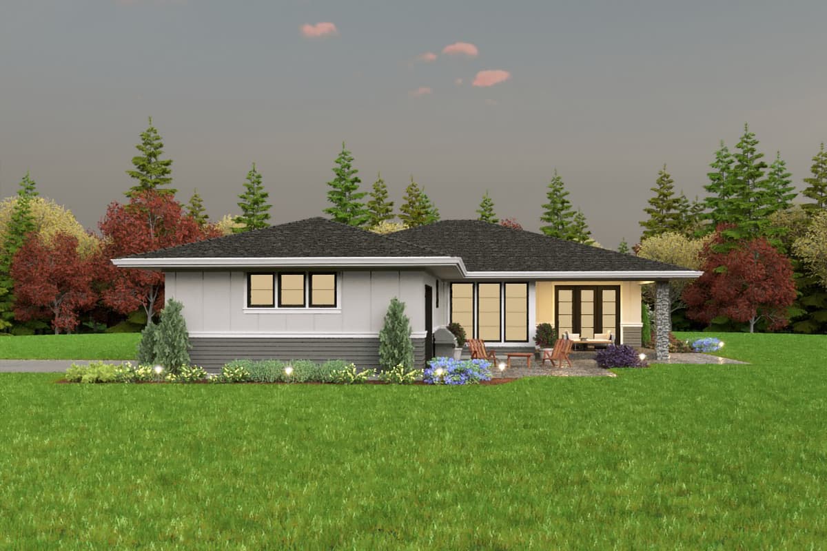 Plan 69783AM: Northwest Ranch Home Plan with Rear Garage  - Image #7 - Mid Century Modern, Northwest, Prairie, Ranch