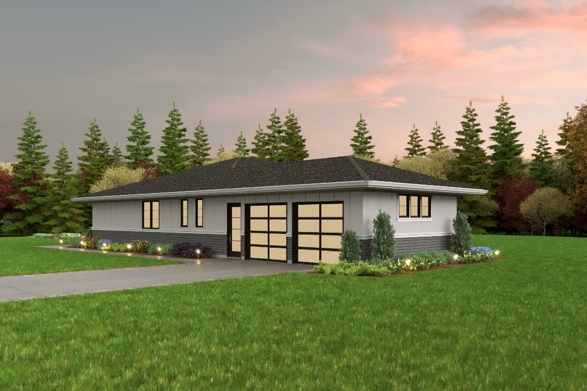 Plan 69783AM: Northwest Ranch Home Plan with Rear Garage  - Image #8 - Mid Century Modern, Northwest, Prairie, Ranch