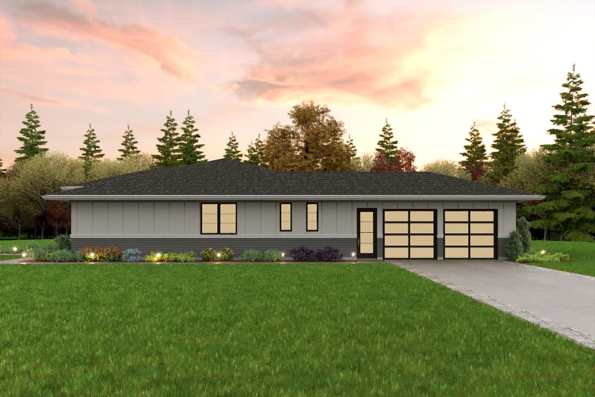 Plan 69783AM: Northwest Ranch Home Plan with Rear Garage  - Image #9 - Mid Century Modern, Northwest, Prairie, Ranch