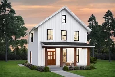 Modern Farmhouse Cottage Plan with Open Main Level - 1619 Sq Ft