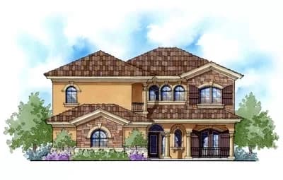 2-Story Mediterranean House Plan with Great Natural Light - 3368 Sq Ft