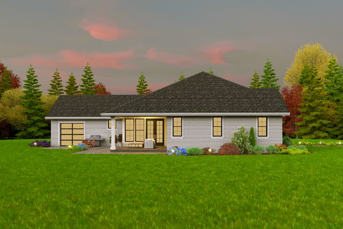 Plan 69789AM: New American Ranch Home Plan with Side-Entry Garage in Back - 1900 Sq Ft - Image #5 - Craftsman, New American, Ranch, Transitional