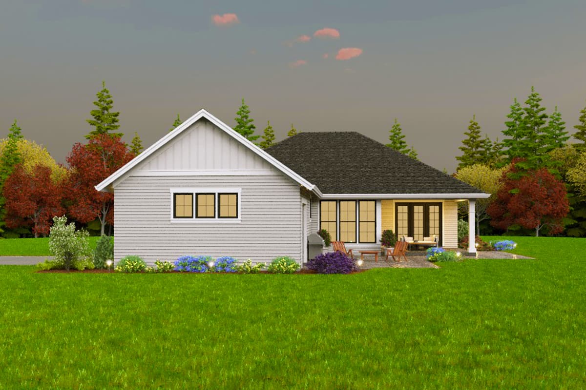 Plan 69789AM: New American Ranch Home Plan with Side-Entry Garage in Back - 1900 Sq Ft - Image #7 - Craftsman, New American, Ranch, Transitional