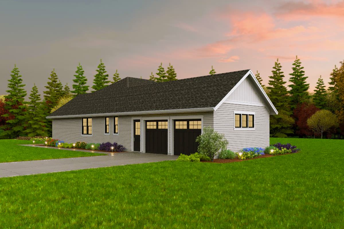 Plan 69789AM: New American Ranch Home Plan with Side-Entry Garage in Back - 1900 Sq Ft - Image #8 - Craftsman, New American, Ranch, Transitional