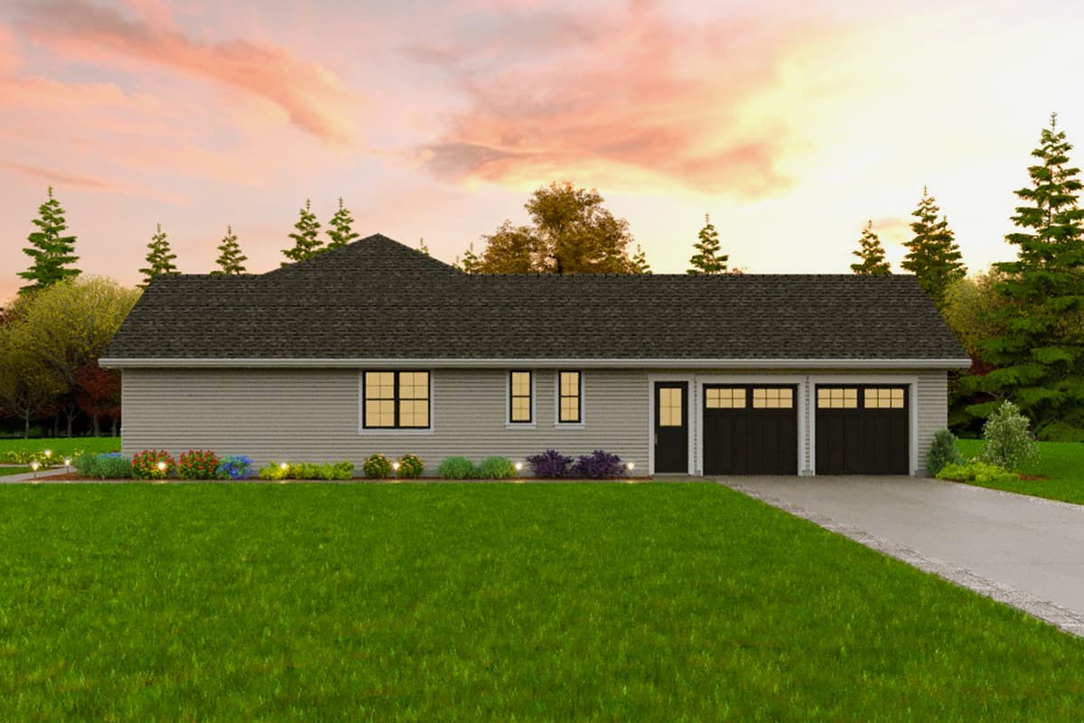 Plan 69789AM: New American Ranch Home Plan with Side-Entry Garage in Back - 1900 Sq Ft - Image #9 - Craftsman, New American, Ranch, Transitional