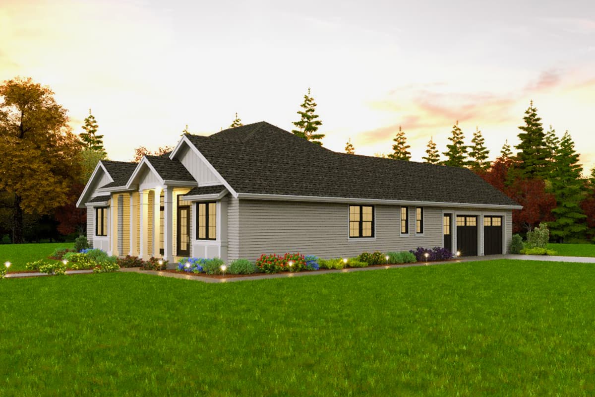 Plan 69789AM: New American Ranch Home Plan with Side-Entry Garage in Back - 1900 Sq Ft - Image #10 - Craftsman, New American, Ranch, Transitional