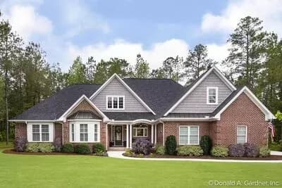 Traditional Single-level Home Plan with European Influences