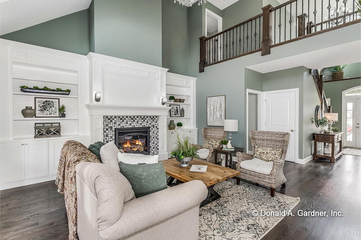 Plan 444031GDN: Small 3-Bed House Plan with 2-Story Foyer and Great Room - Image #4 - Cottage, Country, Traditional