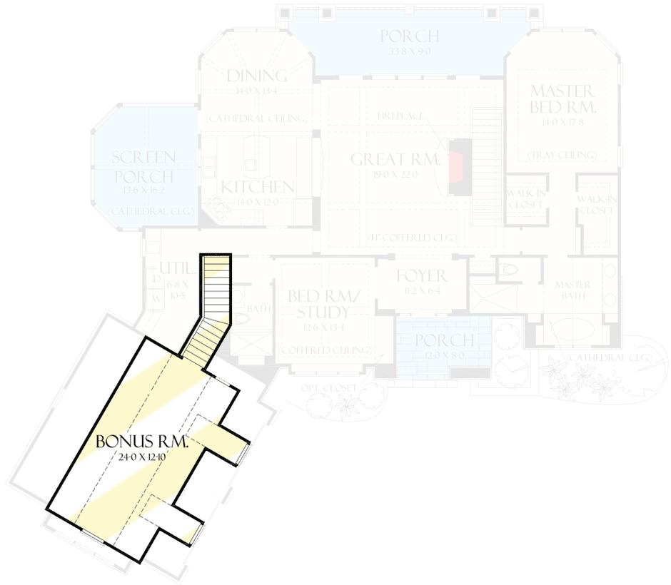 Plan 444032GDN: European Craftsman Plan with Angled Garage and Walkout Basement - Floor Plan - 2nd Floor - Craftsman, European, French Country, Rustic
